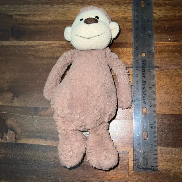 Jellycat London Brown Beige Bashful Monkey Plush 7" stuffed animal - Picture 6 of 6